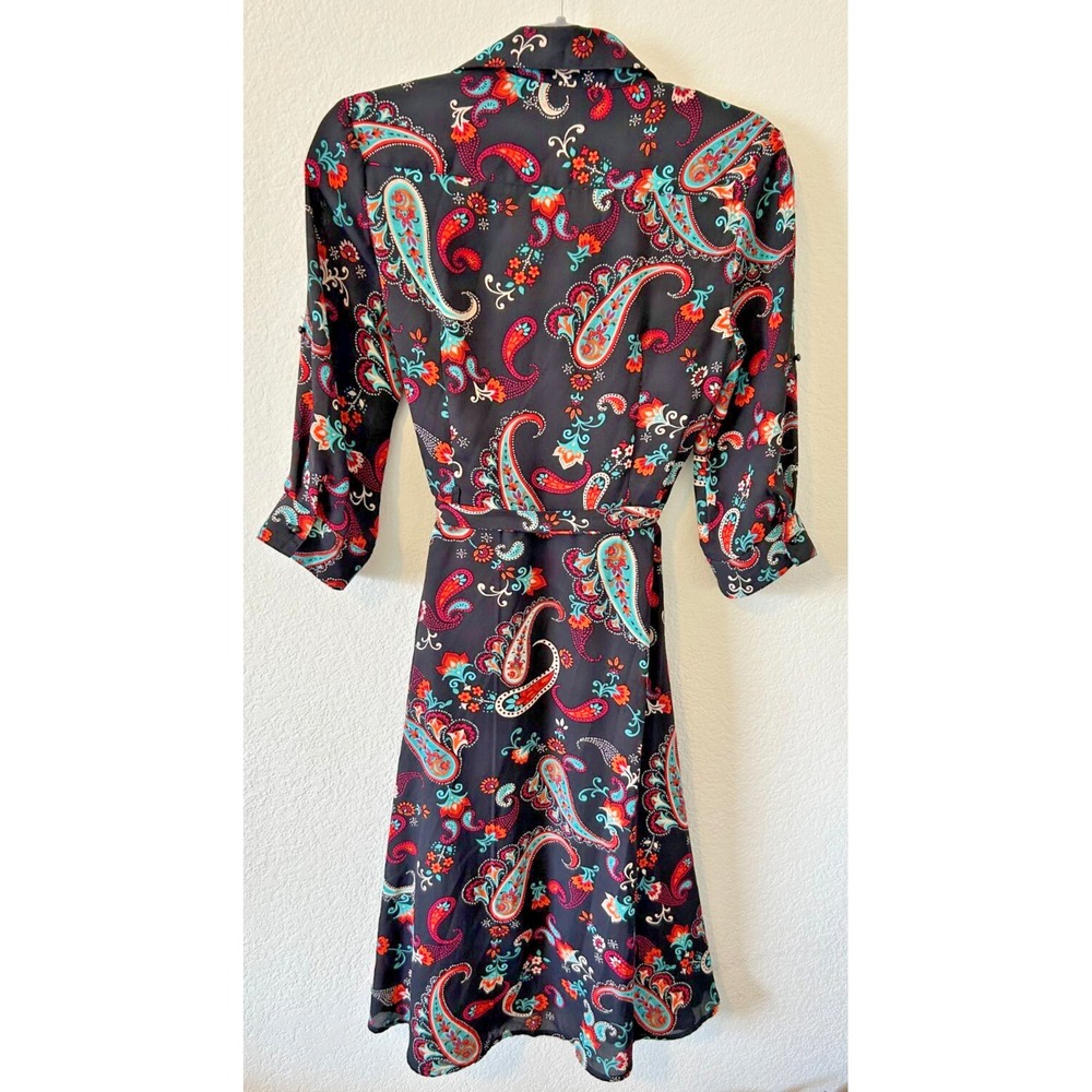 NANETTE Nanette Lepore Paisley Waist-Tie Dress SZ 4 - Picture 6 of 12